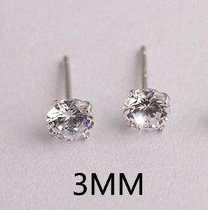 Crystal Silver Stud Wedding Earrings