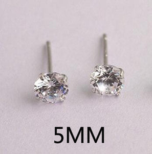 Crystal Silver Stud Wedding Earrings