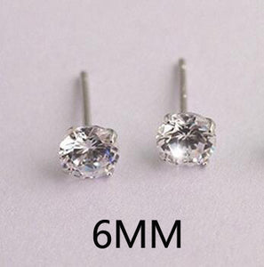 Crystal Silver Stud Wedding Earrings