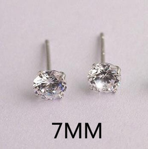 Crystal Silver Stud Wedding Earrings