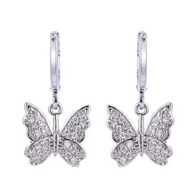 Load image into Gallery viewer, Butterfly Gold  Hoop Luxury  Earrings
