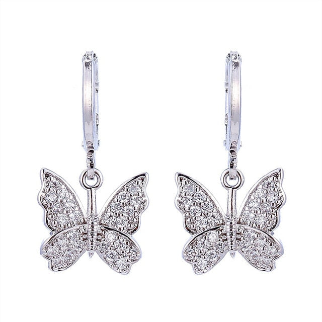 Butterfly Gold  Hoop Luxury  Earrings