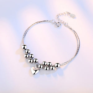 Silver Color Beads Stars Charm Bracelet